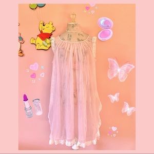 vintage 60s pastel pink babydoll nightgown